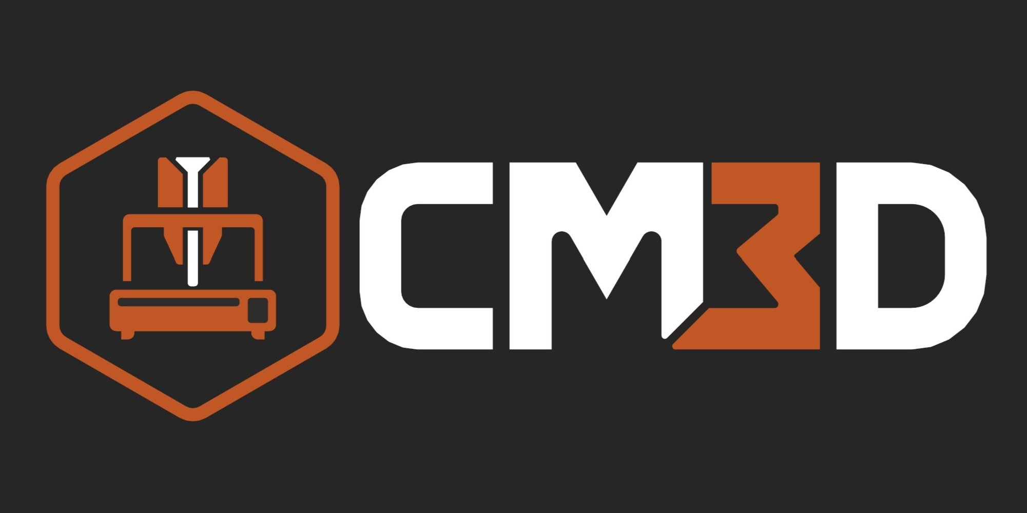 Querlogo von Christmeier 3D mit oranger Grafik, Corporate Identity Darstellung für Web und Print.